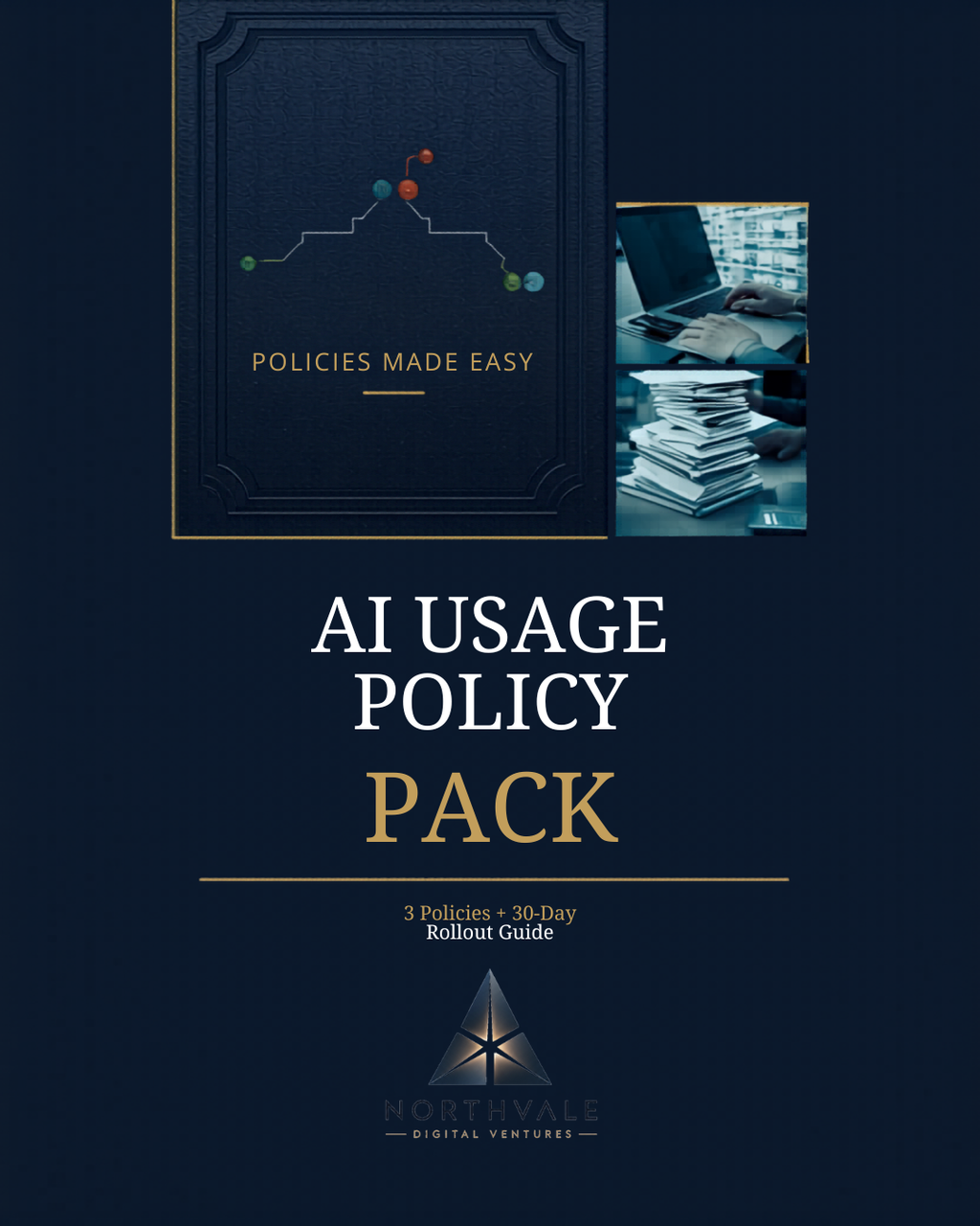 AI Usage Policy Templates — 3 Policies + 30-Day Rollout Guide (Word)