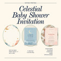 Celestial Baby Shower Invitation | Boy & Girl | Editable Canva + Printable 5x7