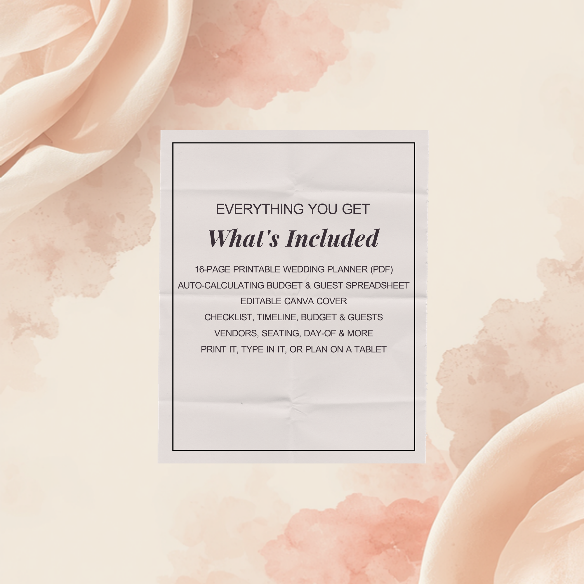 Wedding Planner Template | Printable Planner PDF + Budget & Guest Spreadsheet