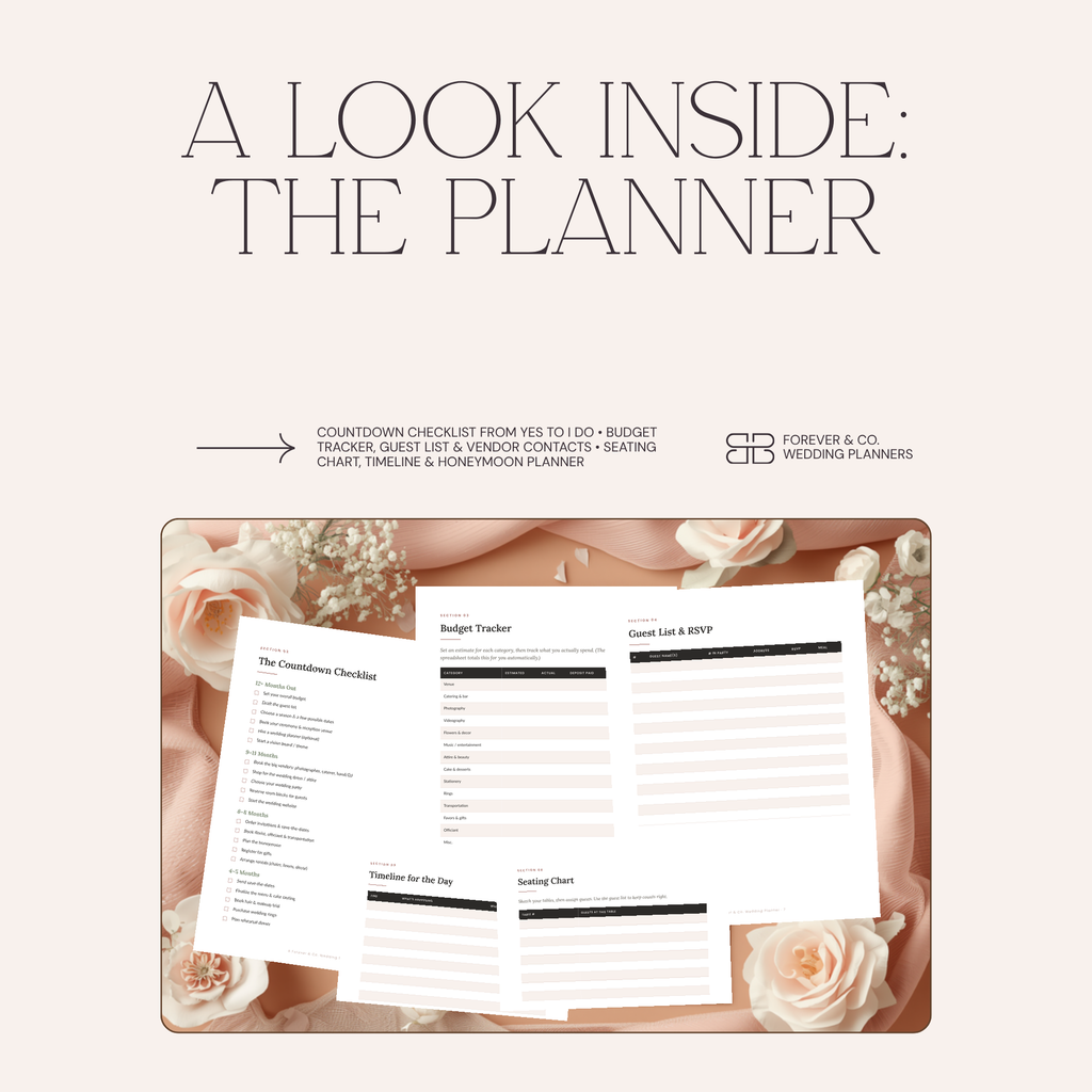 Wedding Planner Template | Printable Planner PDF + Budget & Guest Spreadsheet