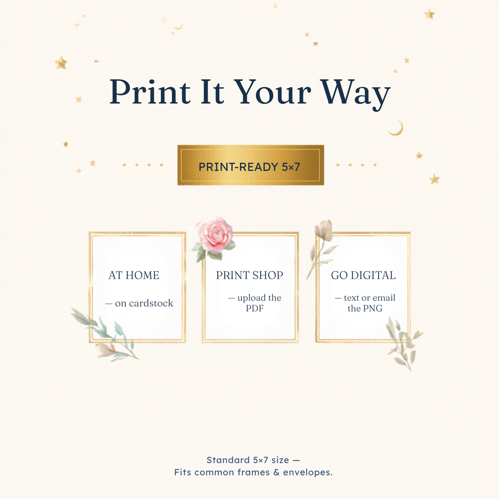 Celestial Baby Shower Invitation | Boy & Girl | Editable Canva + Printable 5x7