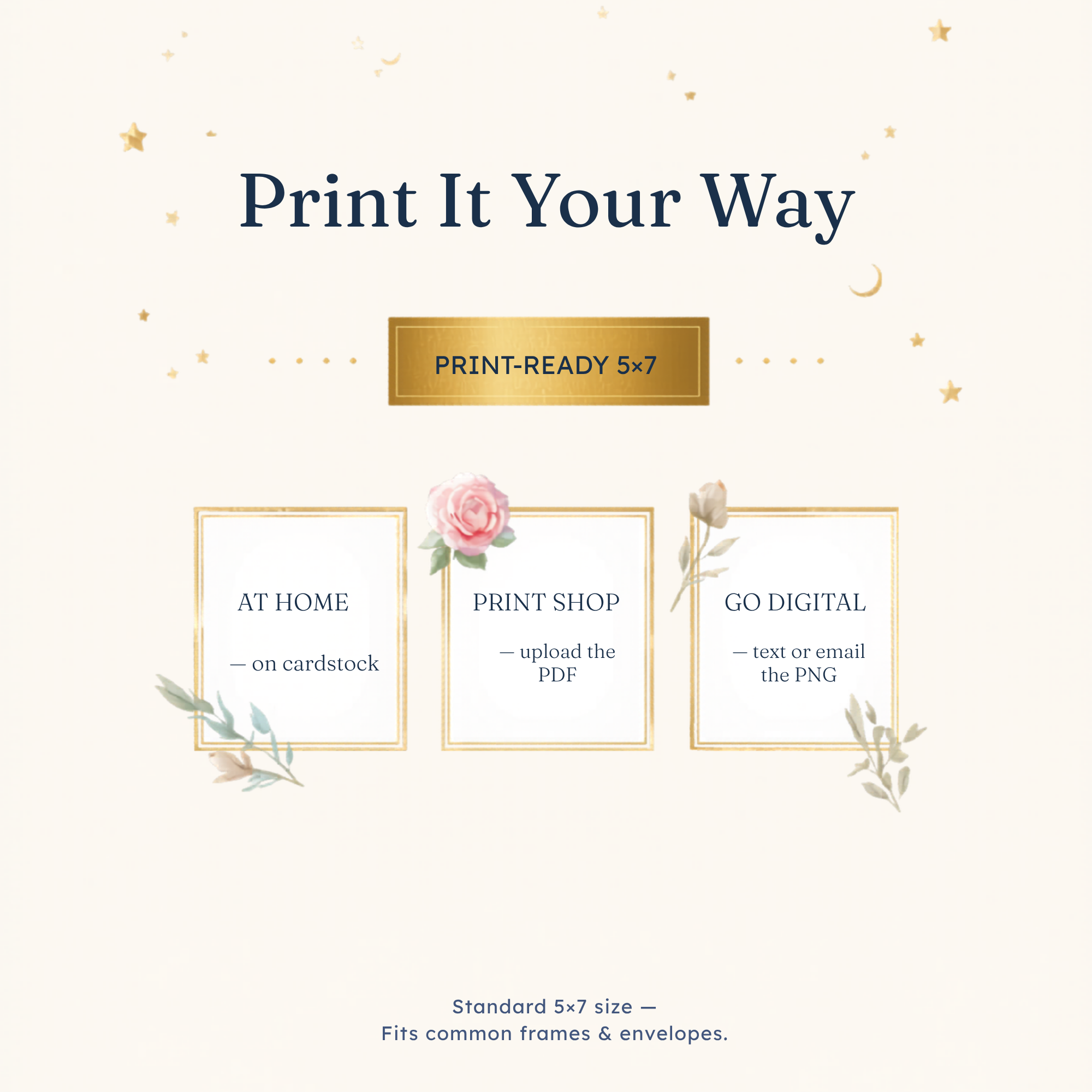 Celestial Baby Shower Invitation | Boy & Girl | Editable Canva + Printable 5x7