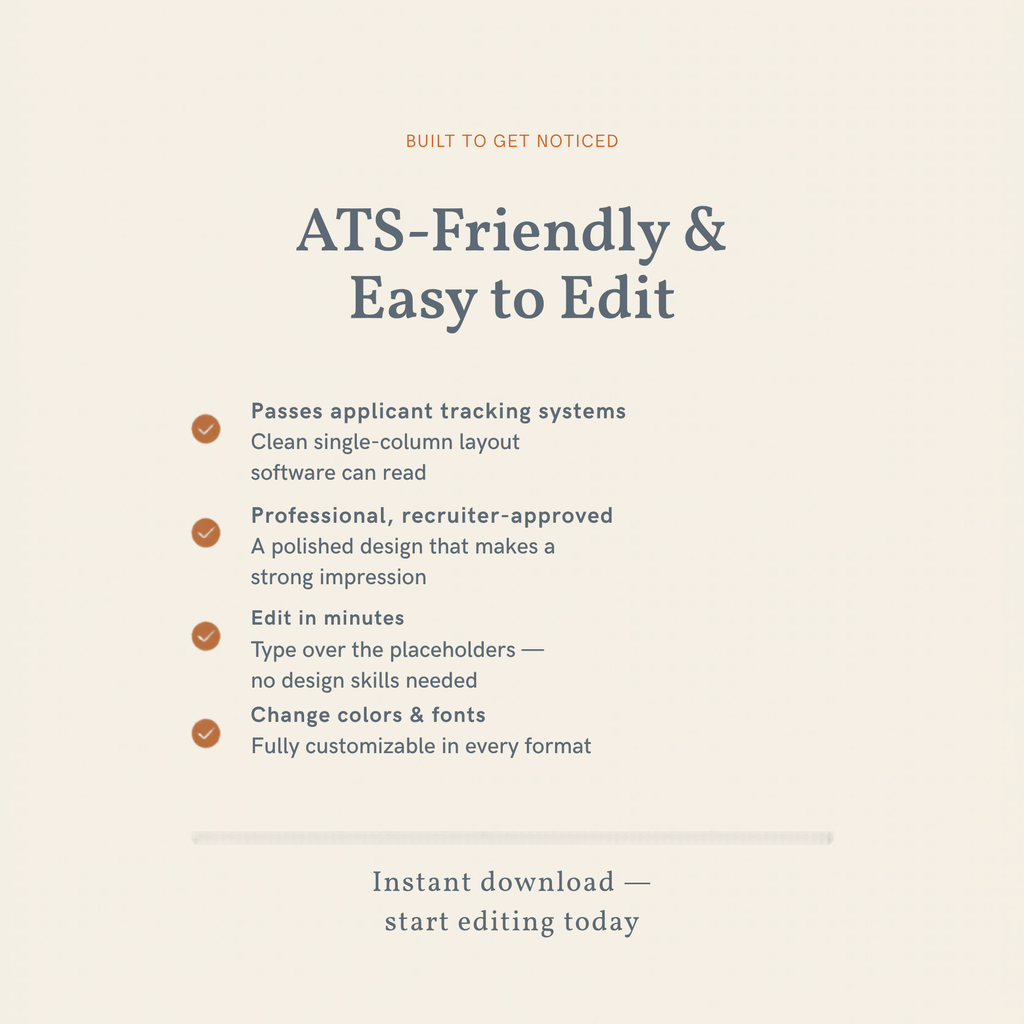 Resume Template Bundle | ATS-Friendly CV | Word, Google Docs, Pages & Canva | Cover Letter + References