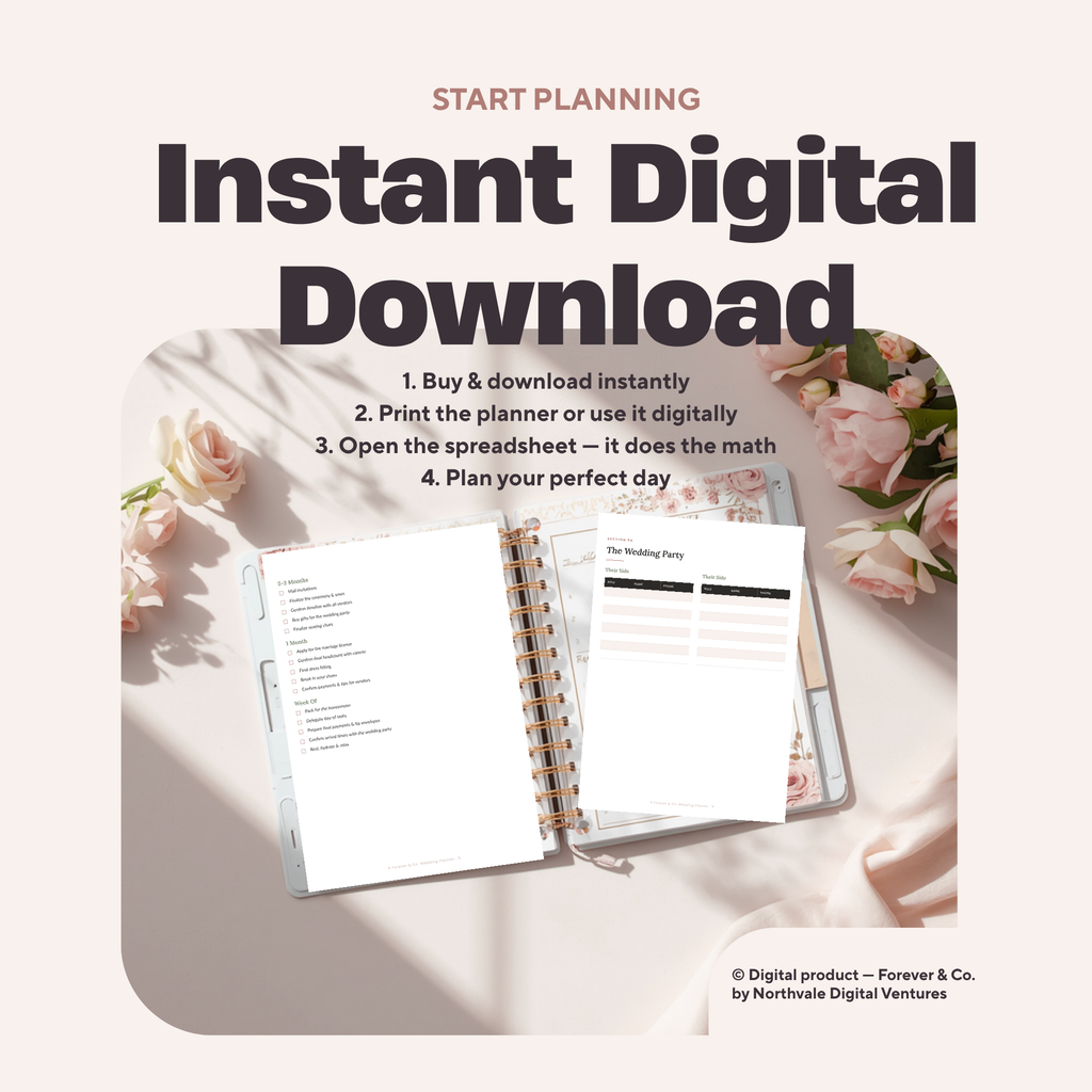 Wedding Planner Template | Printable Planner PDF + Budget & Guest Spreadsheet
